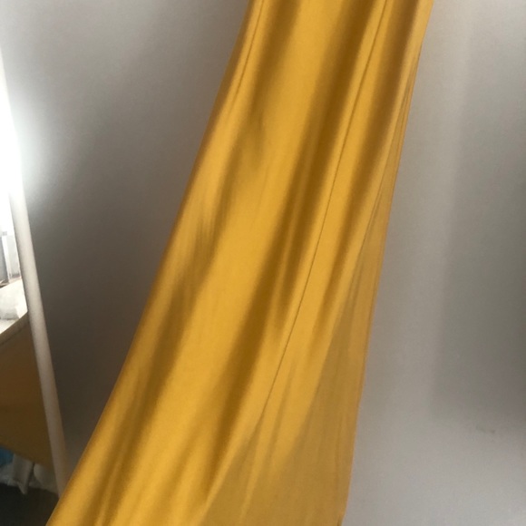 Yellow Mustard Satin Effect Maxi Dress - Picture 15 of 16